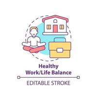 ícone de conceito de equilíbrio de vida, trabalho saudável
