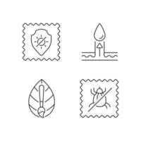 conjunto de ícones lineares de características de qualidade de tecido vetor