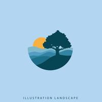 desenho de ilustração de paisagem vetor