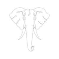elefante cabeça linha arte ícone. contínuo 1 linha desenhando do elefante cabeça. elefante cabeça esboço vetor ilustração. elefante cabeça decorativo Projeto. vetor ilustração