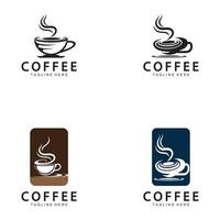 xícara de café logotipo modelo vetorial ícone ilustração design vetor