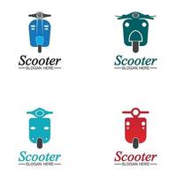 ilustração de ícone de vetor de logotipo de scooter ciclomotor