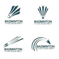 badminton logo vector icon ilustração design