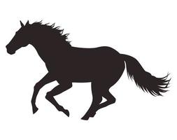 cavalo preto correndo silhueta animal vetor