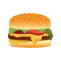 ícone de hambúrguer delicioso fast food vetor