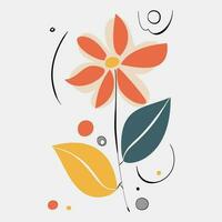 contemporâneo minimalista linha arte cartazes abstrato orgânico formas e floral desenhos vetor