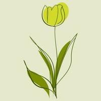 tulipa flor contemporâneo minimalista linha arte cartazes abstrato orgânico formas e floral desenhos vetor