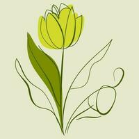 tulipa flor contemporâneo minimalista linha arte cartazes abstrato orgânico formas e floral desenhos vetor