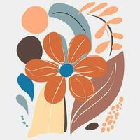 contemporâneo minimalista linha arte cartazes abstrato orgânico formas e floral desenhos vetor