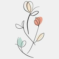 minimalista floral vetor arte ilustrações para ocasiões modelo vintage moda mão desenhado decoração