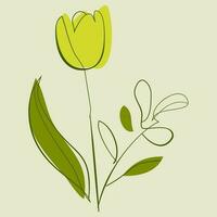 tulipa flor contemporâneo minimalista linha arte cartazes abstrato orgânico formas e floral desenhos vetor