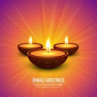 Feliz diwali diya óleo lâmpada festival fundo ilustração vetor