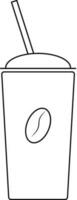 lline arte ilustração do café vidro com canudo. vetor