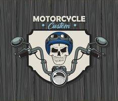 remendo crânio de motociclista vetor