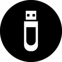 ilustração do USB glifo ícone. vetor
