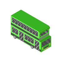 verde Duplo decker ônibus em branco fundo. vetor