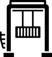carga lift espalhador ícone dentro Preto e branco cor. vetor