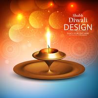 Feliz diwali diya óleo lâmpada festival fundo ilustração vetor