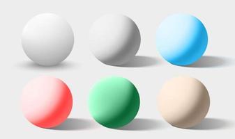 cor esferas realistas isoladas na ilustração vetorial branco vetor