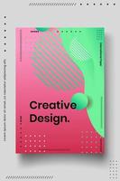 modelo de design de capa definido com linhas abstratas moderno estilo gradiente de cores diferentes no fundo vetor