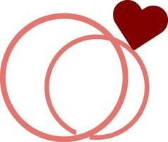 ilustração do Casamento anel ícone dentro vermelho cor. vetor