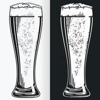 silhueta alta pilsner copo de cerveja estêncil ilustração desenho vetor