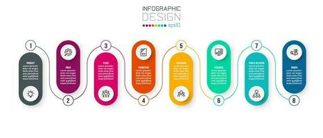 modelo de infográfico de negócios de gráfico de linha do tempo. vetor