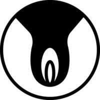 sólido ícone para vagina vetor