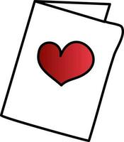 ilustração do amor cartão ícone dentro vermelho e branco cor. vetor