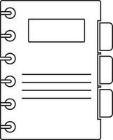 ilustração do caderno dentro Preto linha arte. vetor