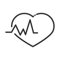 online saúde heartbeat cardiologia médica covid 19 ícone de linha pandêmica vetor