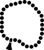 Preto e branco tasbih ícone ou símbolo. vetor