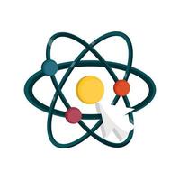 ciência molécula átomo química educação on-line isolado ícone sombra vetor