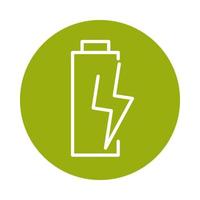 ícone de estilo de linha de bloqueio de energia sustentável alternativa de energia de bateria vetor