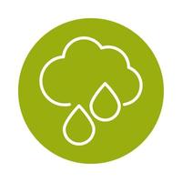 ícone de estilo de linha de bloqueio de energia sustentável alternativa de chuva em nuvem vetor