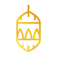 ícone de linha gradiente de decoração de lanterna ramadan árabe islâmica celebração vetor