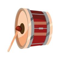 ícone isolado de instrumento musical de percussão de bumbo vetor