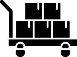 glifo ilustração do carga carrinho de mão ícone ou símbolo. vetor