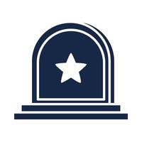 ícone de estilo de silhueta de estrela de celebração americana do dia do memorial vetor