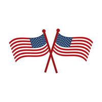 ícone de estilo plano de comemoração do dia do memorial bandeira nacional americana vetor