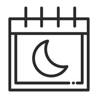 ícone de estilo de linha comemoração islâmica árabe ramadan calendário muçulmano vetor