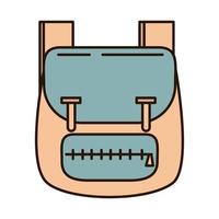linha de suprimento de acessórios de mochila para educação escolar e ícone de estilo de preenchimento vetor