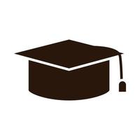 ícone de silhueta do acessório do chapéu da formatura do ensino escolar vetor