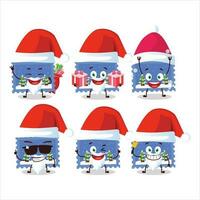 santa claus emoticons com panorama Natal bilhete desenho animado personagem vetor