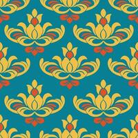 floral padronizar desenhado à mão. desatado vetor fundo. amarelo e azul ornamento. gráfico moderno padronizar.