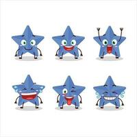 desenho animado personagem do Novo azul estrelas com sorrir expressão vetor