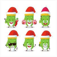 santa claus emoticons com verde luvas desenho animado personagem vetor