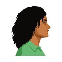 perfil de mulher afro vetor