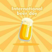 vetor ilustração social meios de comunicação postar modelo para internacional Cerveja dia com vetor Cerveja