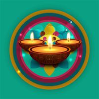 Feliz diwali diya óleo lâmpada festival fundo ilustração vetor